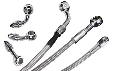Indian Standard Top Front Brake Line Kit- Stainless / 
