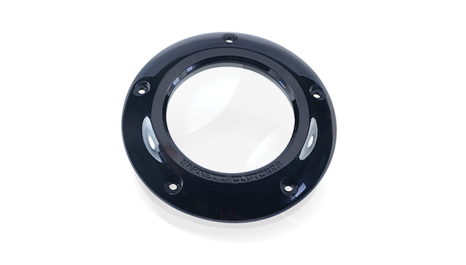 Clear Derby Cover w/Black- 2018-25 M8 Softails (Except 2018 Fat Bob) / 
