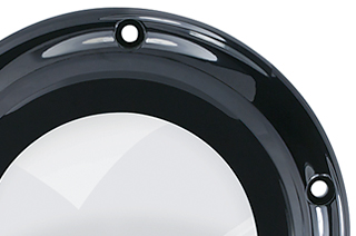 Clear Derby Cover w/Black- 2015-25 M8 FL's w/narrow primary
