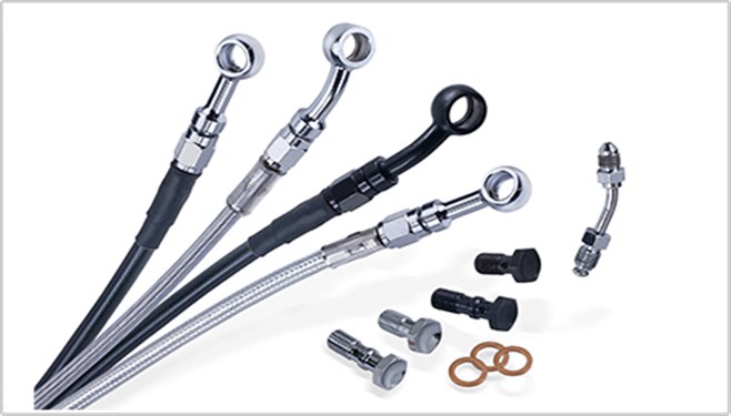 Harley Davidson ABS Top Front Brake Line Kit- Black