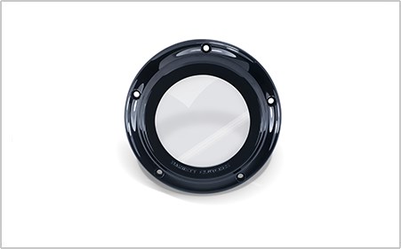 Clear Derby Cover w/Black- 2015-25 M8 FL's w/narrow primary